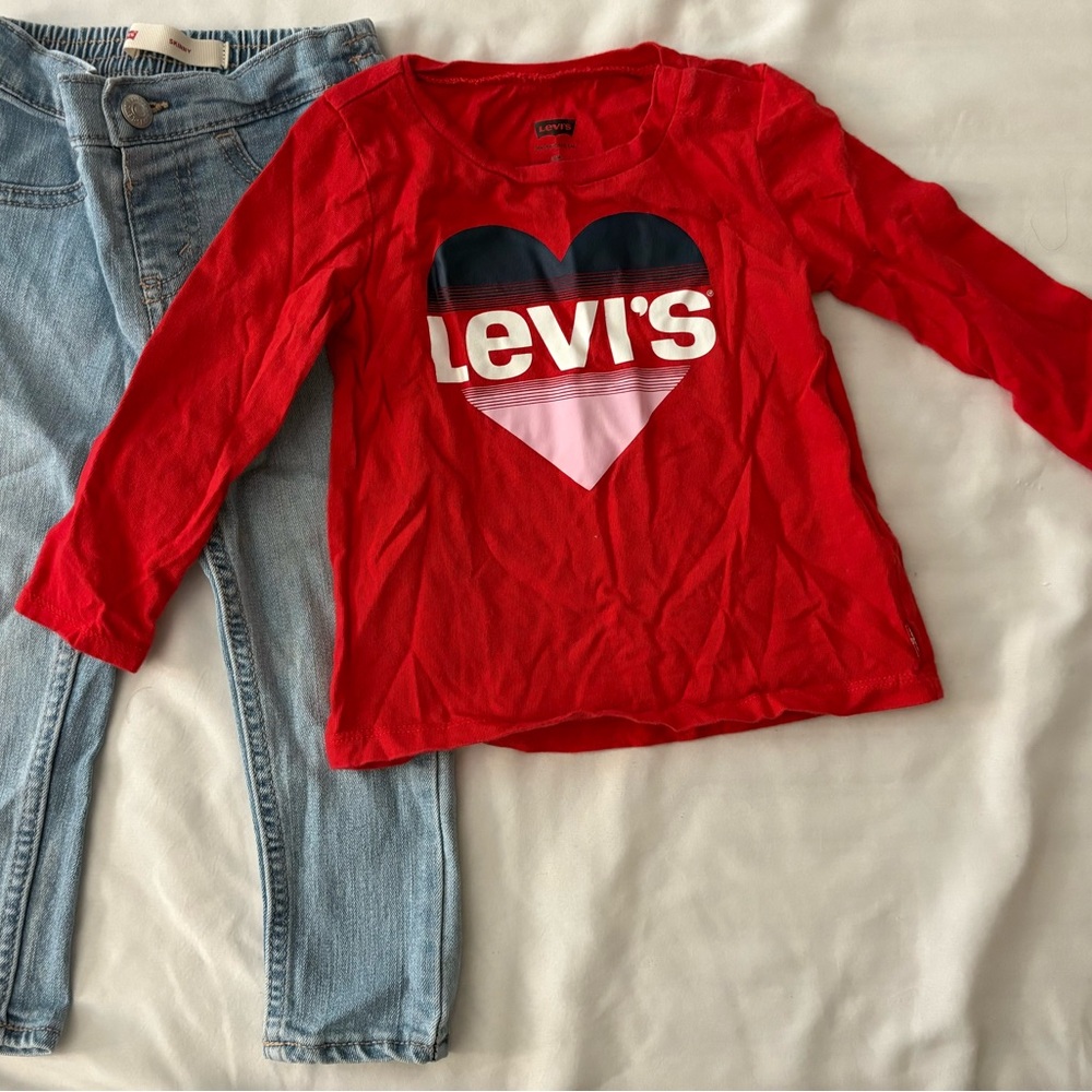 Levi's Kids Red Heart Long Sleeve Tee